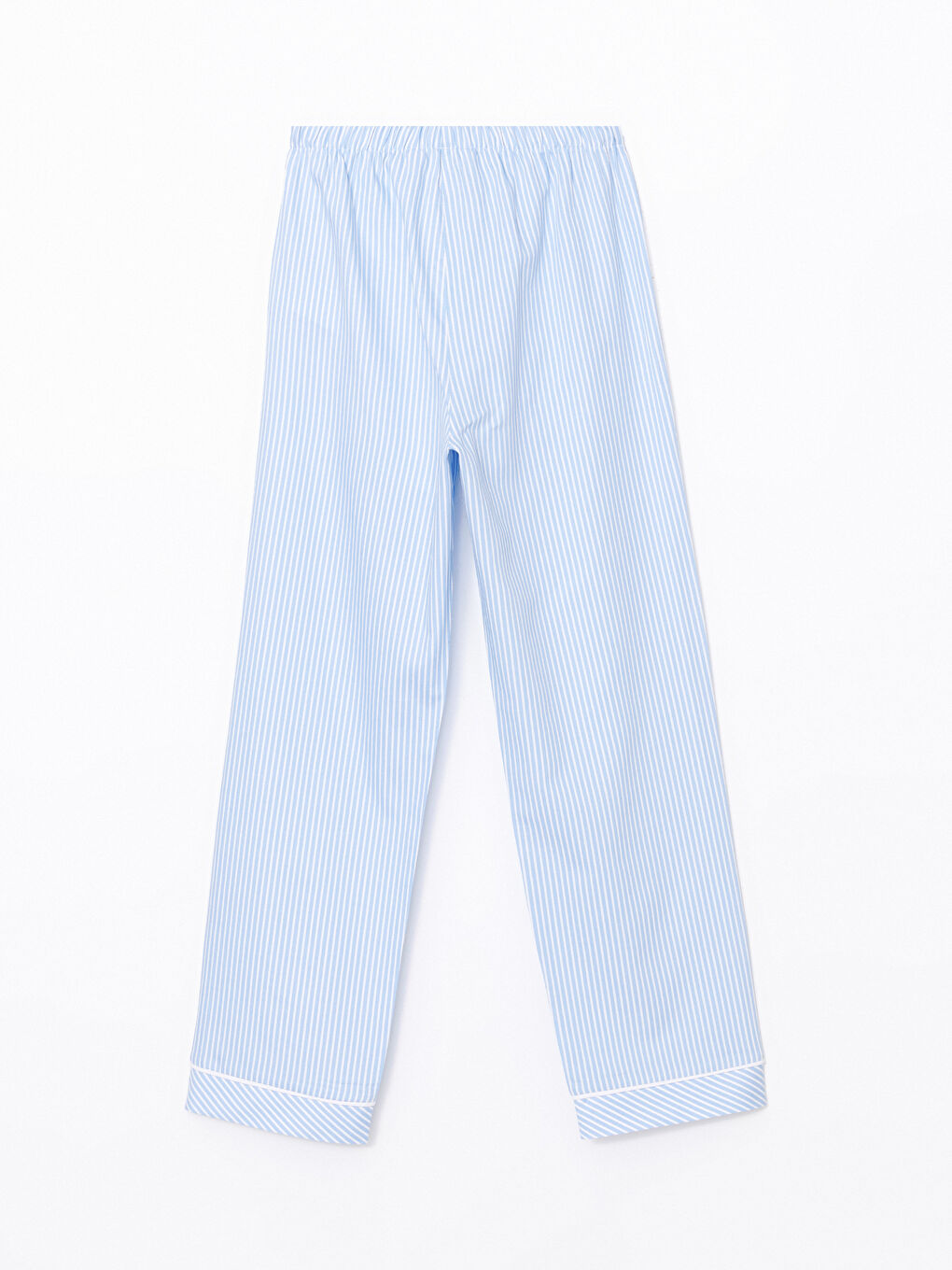 Collared Neck Striped Women's Pyjama Set -S5CI53Z8-LEN