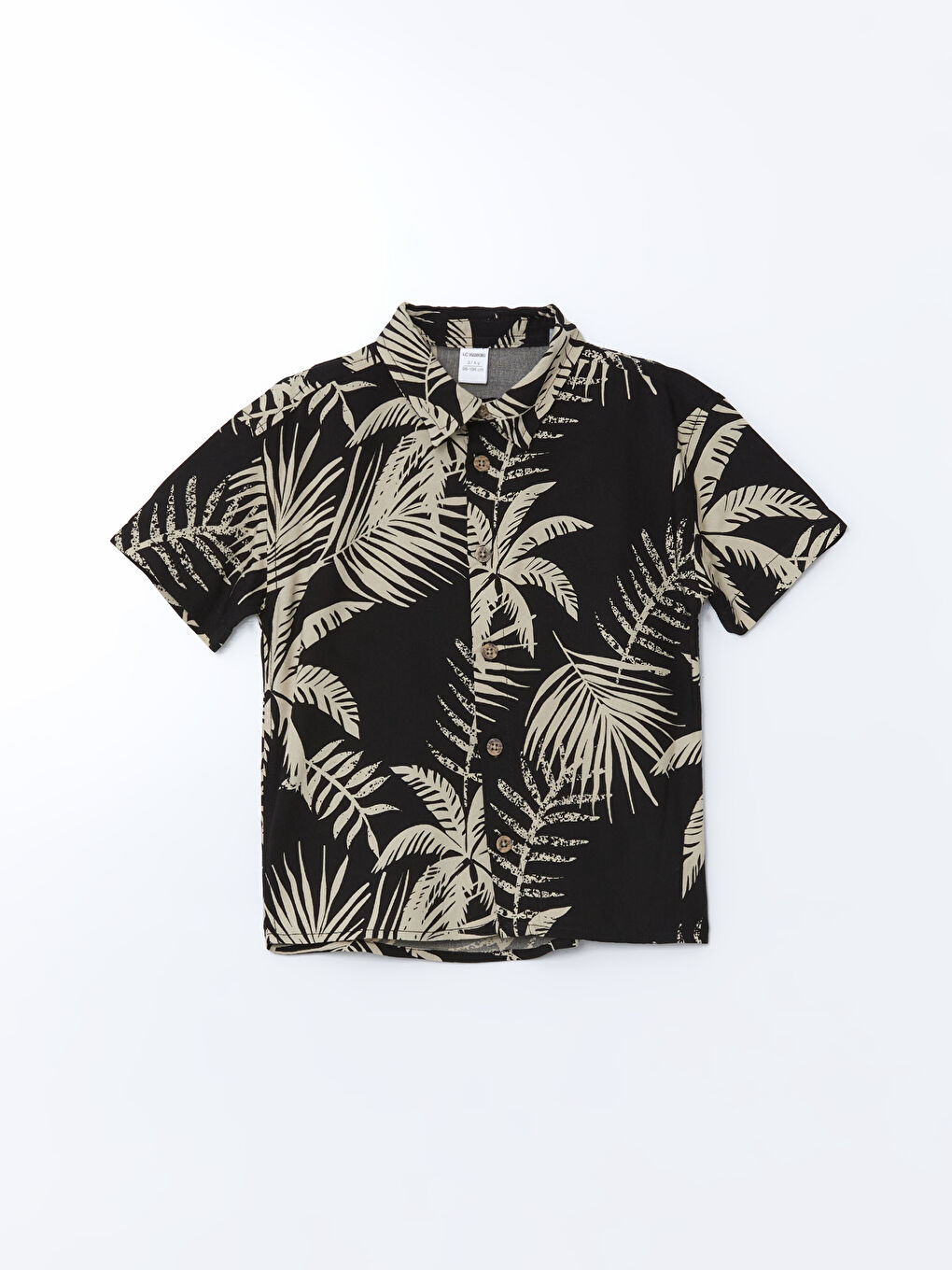 Siyah Rahat Kalıp Baskılı Erkek Çocuk Gömlek