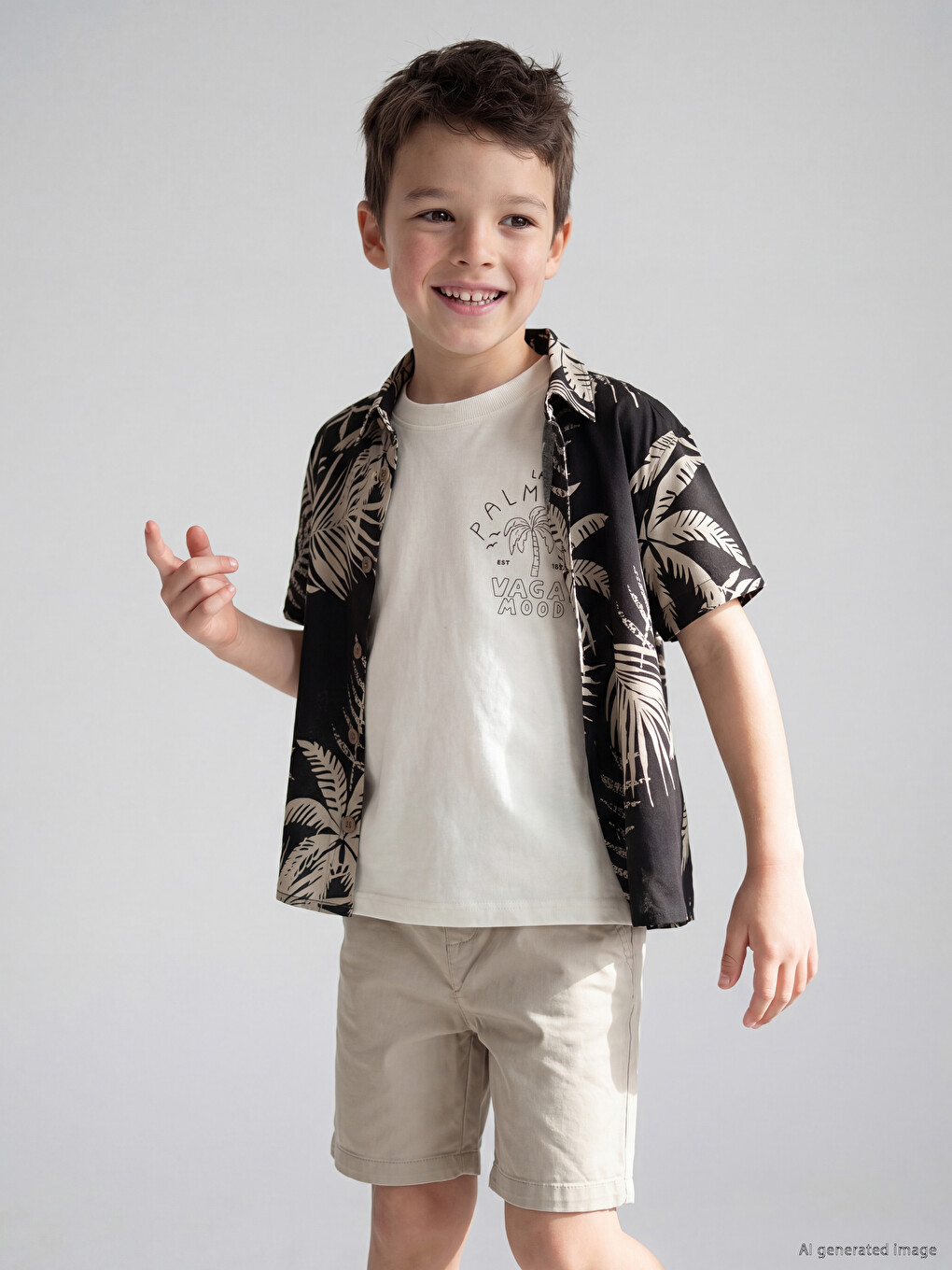 Boys' Shirt, T-Shirt and Shorts 3-Piece Set-1