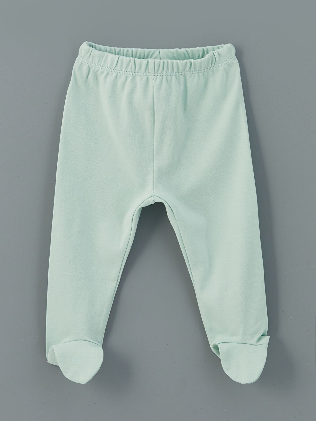 Turkuaz Beli Lastikli Patikli Erkek Bebek Pijama Alt