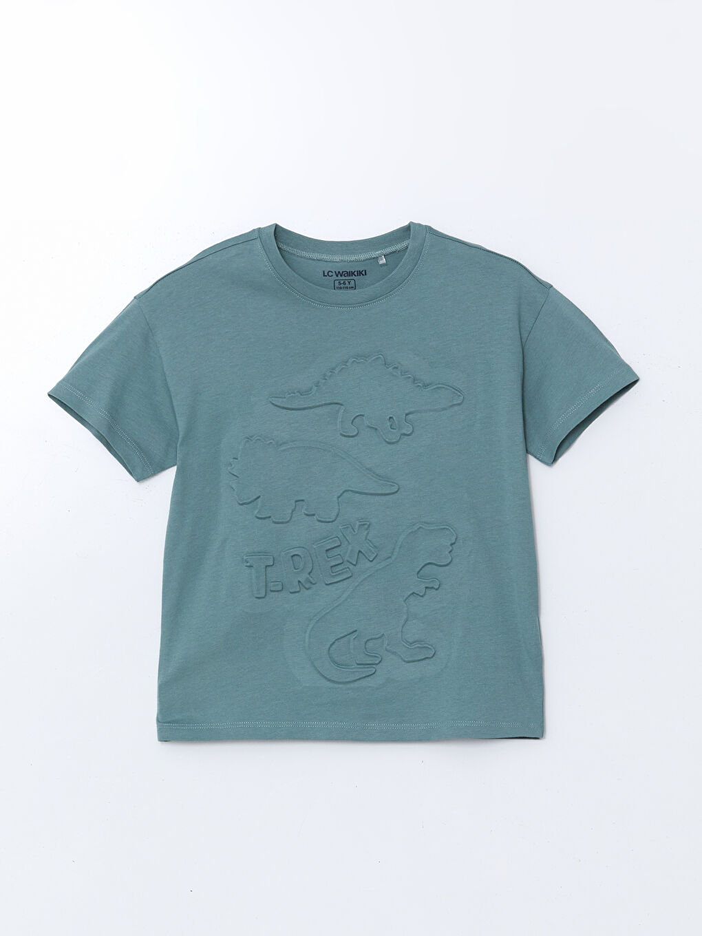 LCW Kids Yeşil Bisiklet Yaka Baskılı Erkek Çocuk Pijama Üst