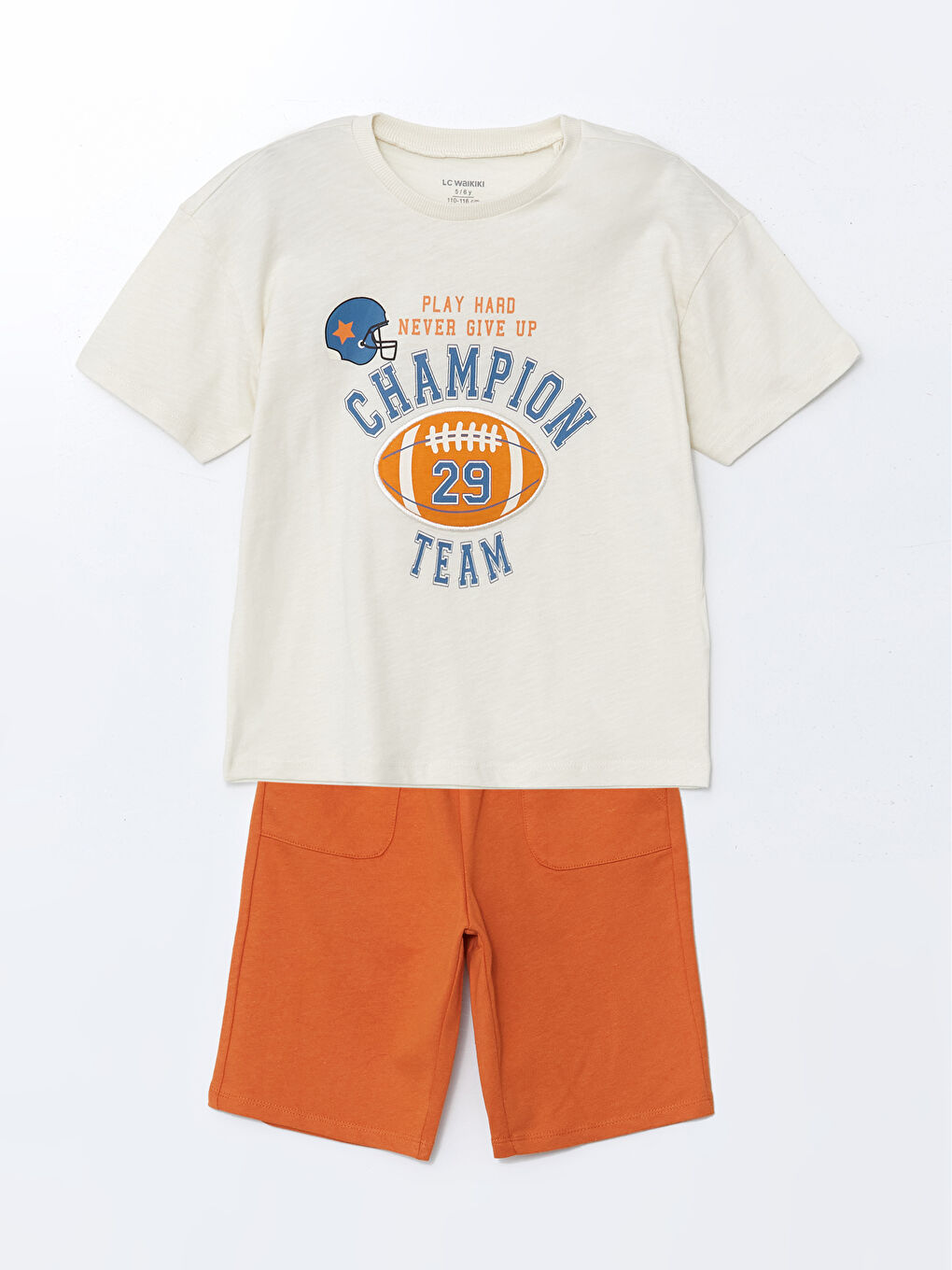 Crew Neck Printed Boys' T-Shirt and Shorts 2 Pack -S5CK95Z1-QVK