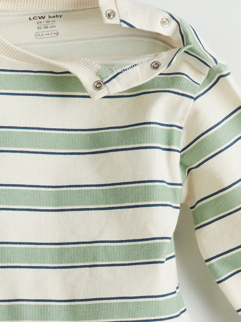 Ekru Çizgili Erkek Bebek Sweatshirt-1