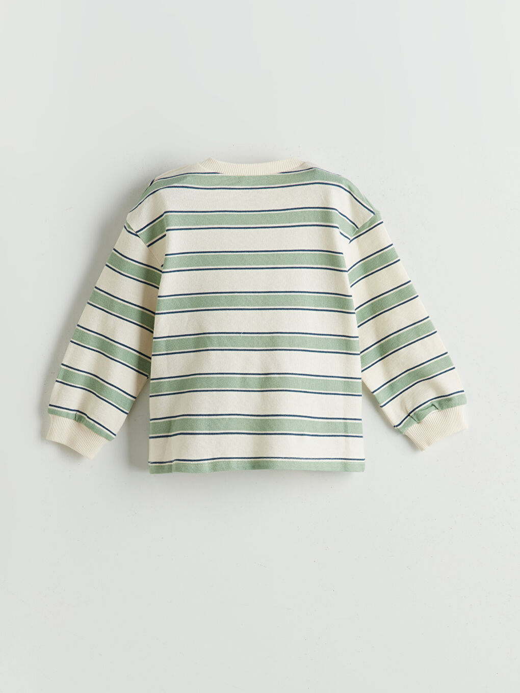 Ekru Çizgili Erkek Bebek Sweatshirt-2