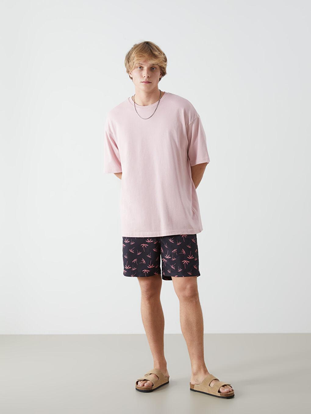 Short Patterned Men's Swimming Shorts -S5CL25Z8-LQJ