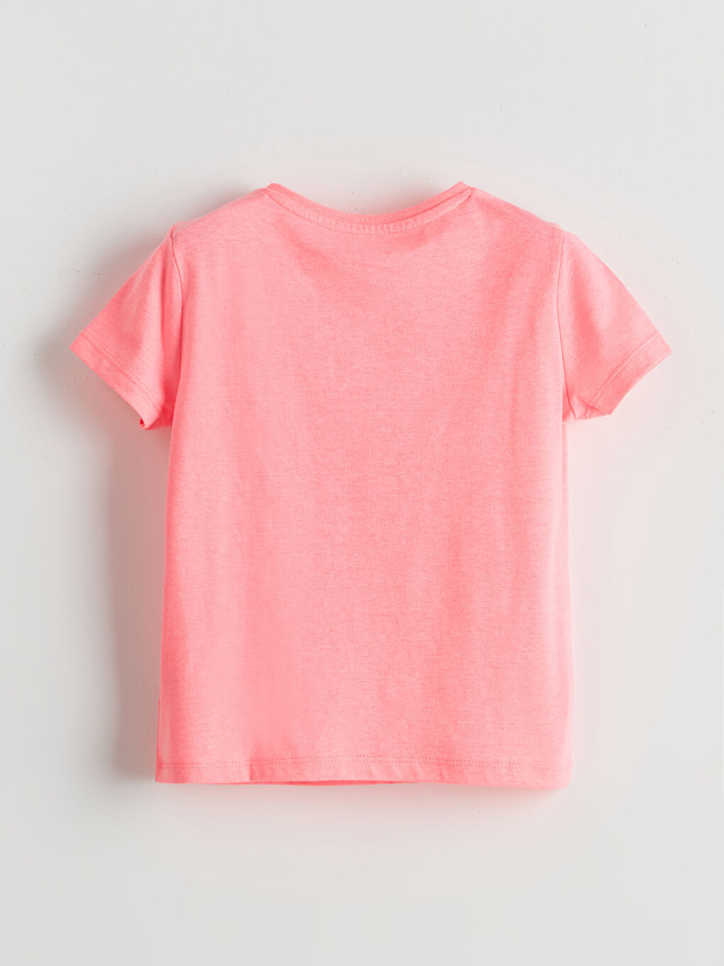 Pembe Bisiklet Yaka Kısa Kollu Kız Çocuk Tişört-1