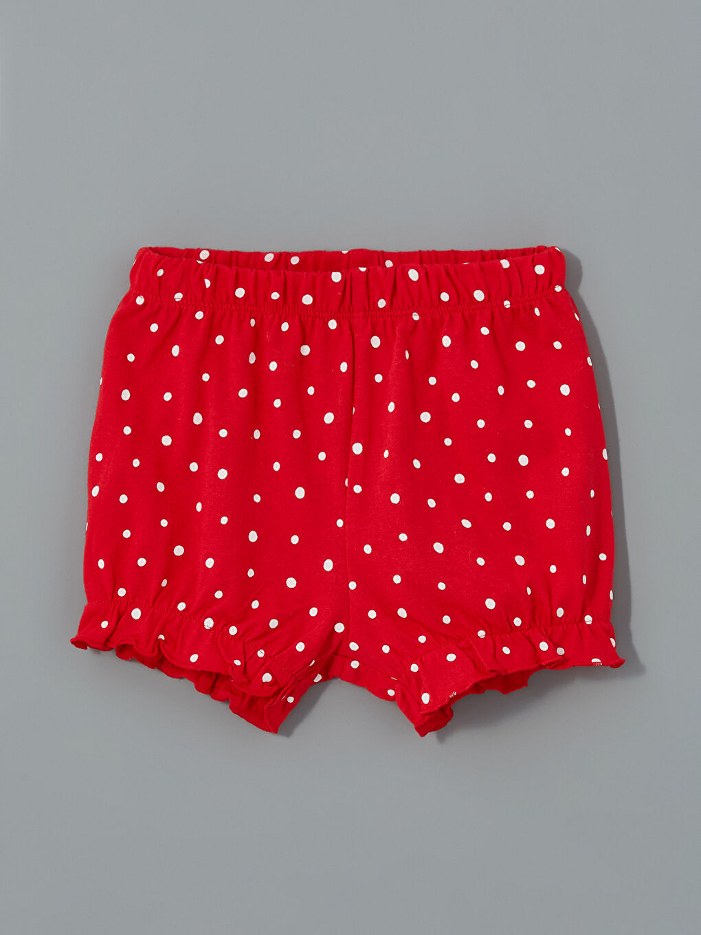 Kırmızı  Minnie Mouse Baskılı Kız Bebek Şort