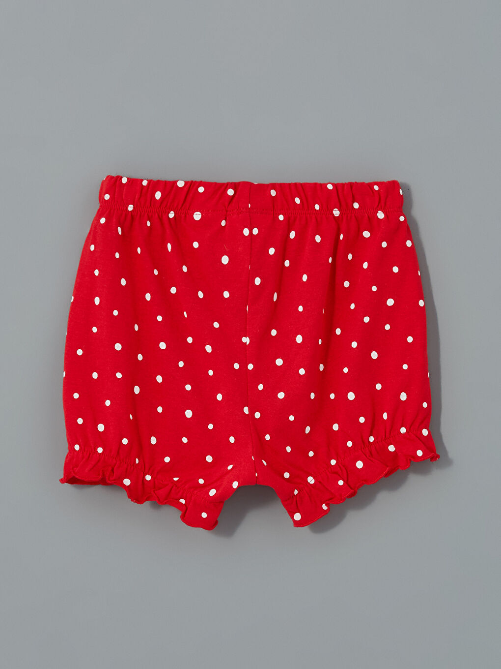 Kırmızı  Minnie Mouse Baskılı Kız Bebek Şort-1