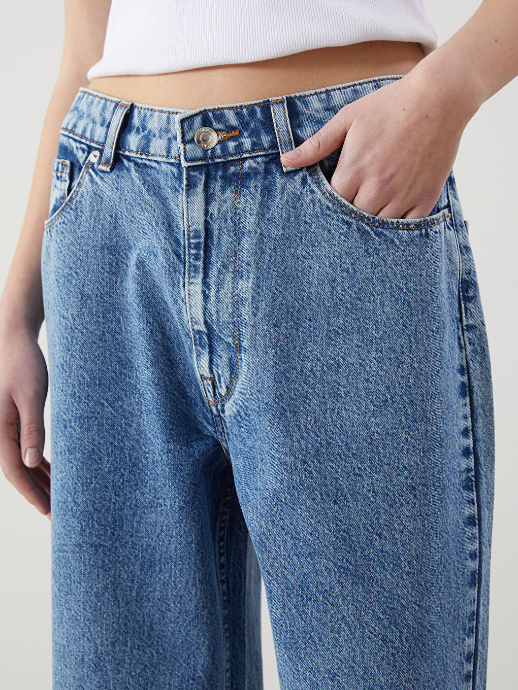 Jean Jambe Large pour Femmes-2
