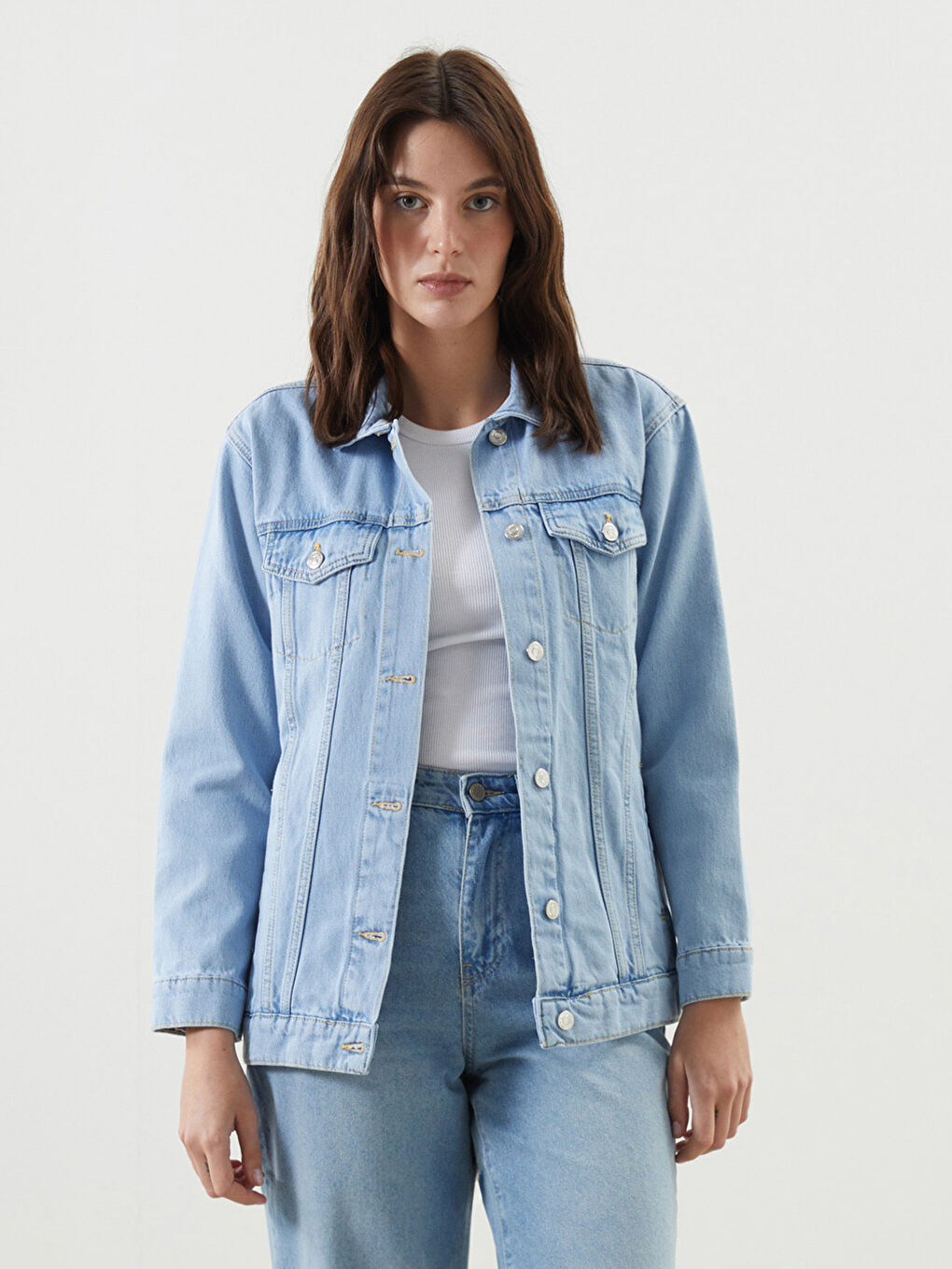 Collared Neck Women's Denim Jacket