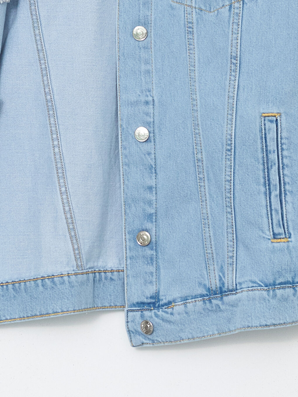 Collared Neck Women's Denim Jacket-5