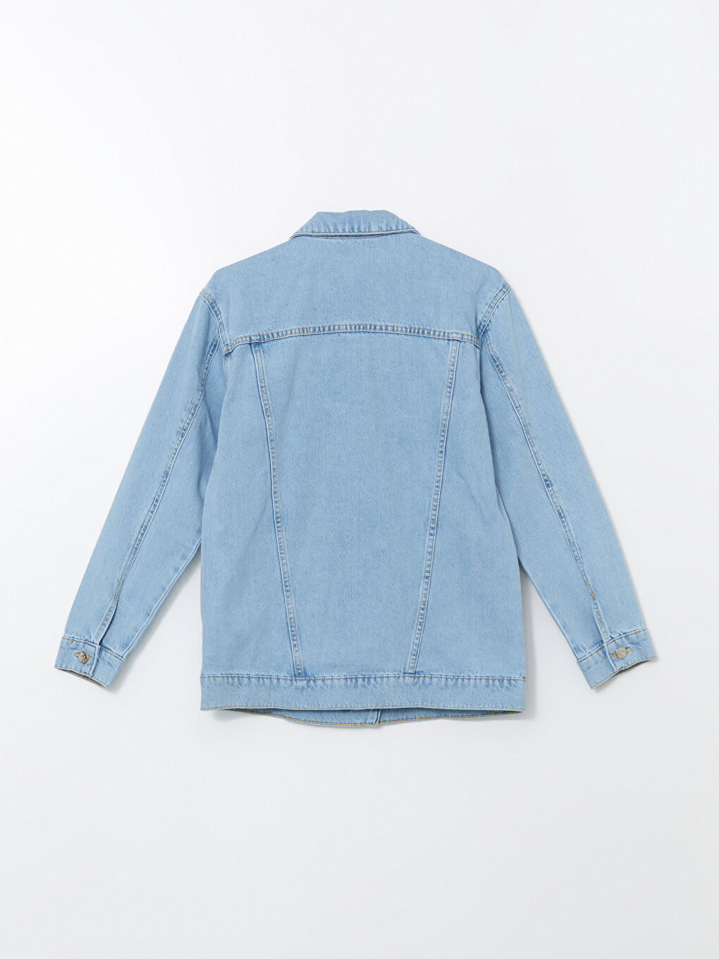 Collared Neck Women's Denim Jacket-6
