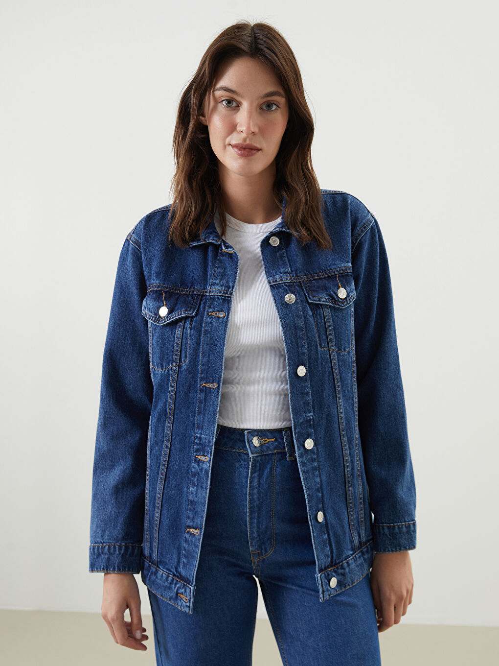 Collared Neck Women's Denim Jacket