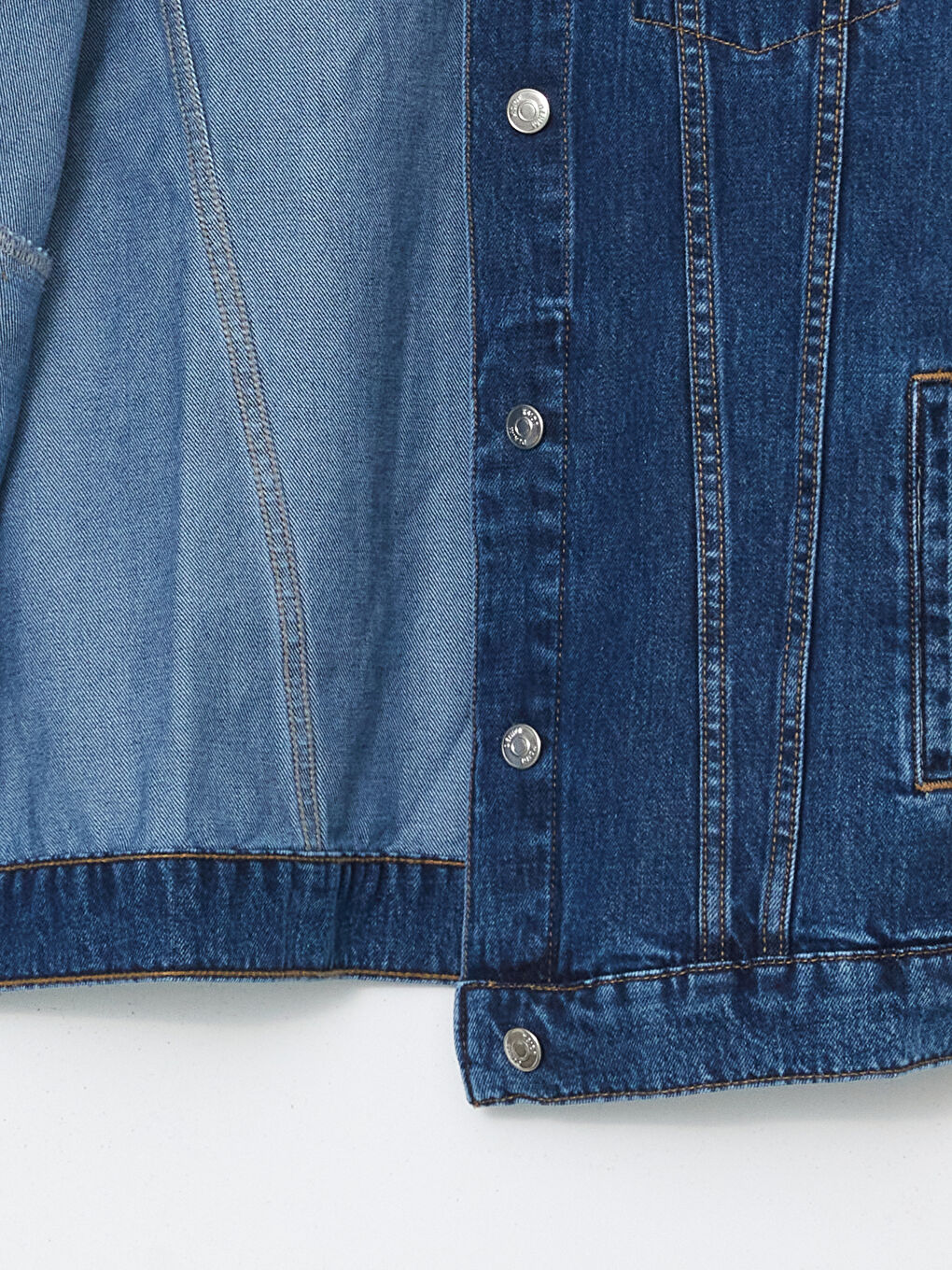 Collared Neck Women's Denim Jacket-5