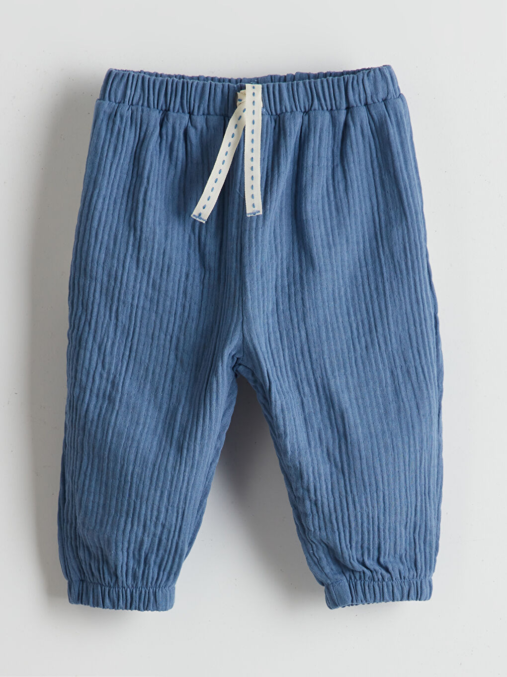 Mavi Beli Lastikli Erkek Bebek Pantolon