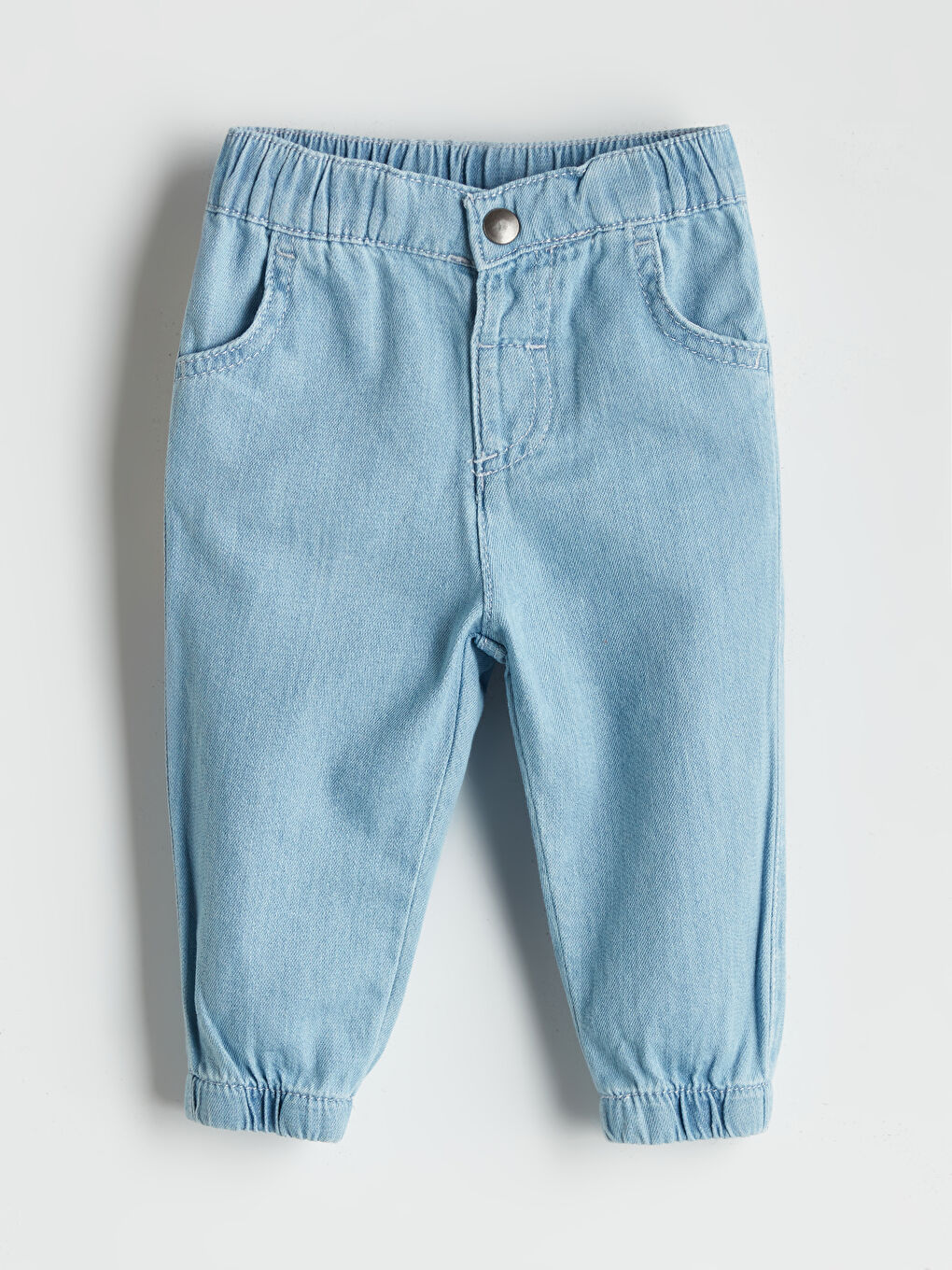 İndigo Beli Çıtçıt Kapamalı Erkek Bebek Jean Pantolon