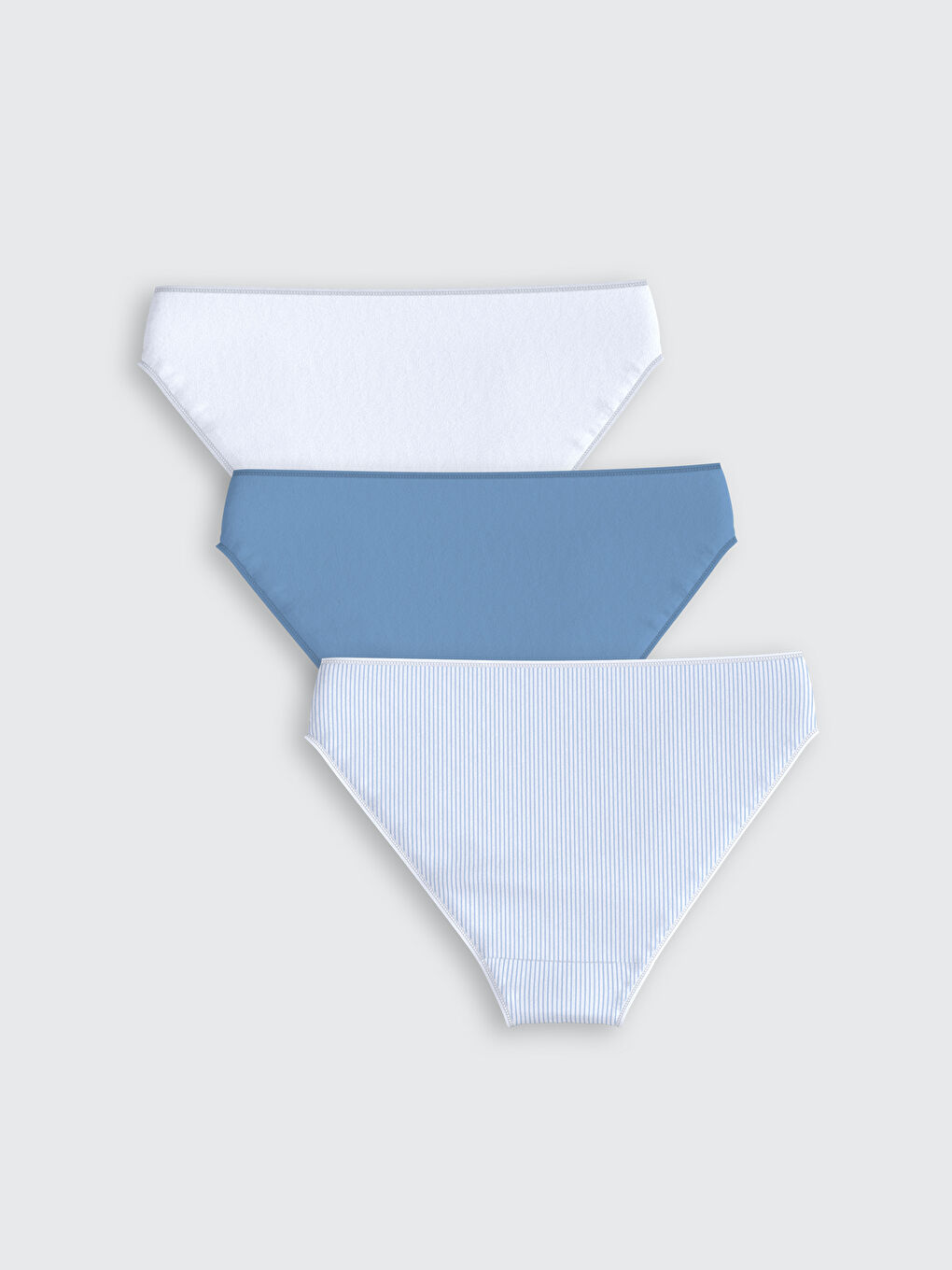 LCW DREAM Mavi Çizgili Bikini Külot 3'lü Paket - 1
