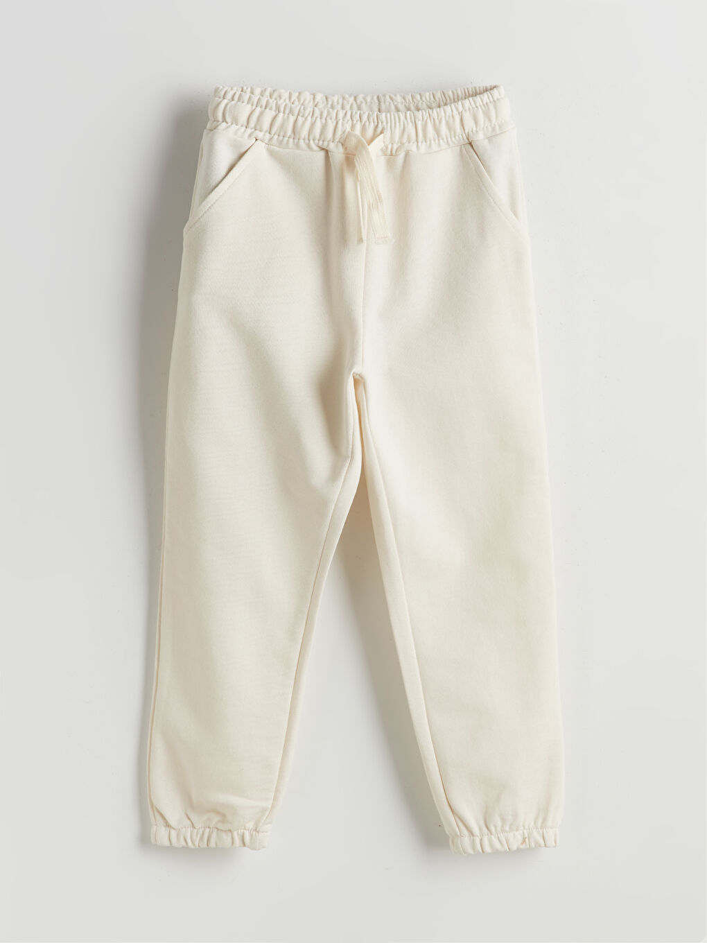 Bej Beli Lastikli Erkek Çocuk Jogger Eşofman Altı