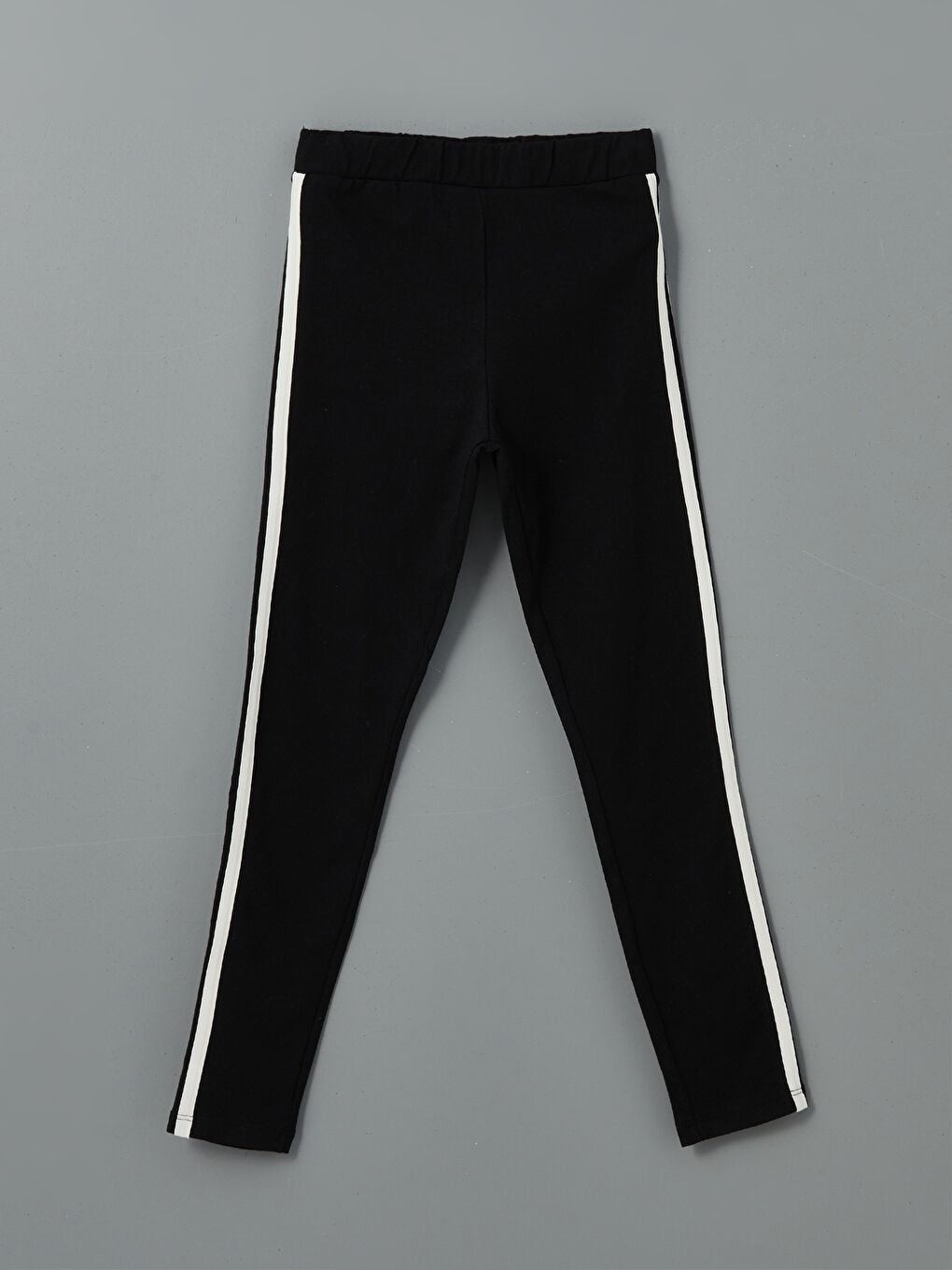 Siyah Beli Lastikli Kız Çocuk Uzun Tayt