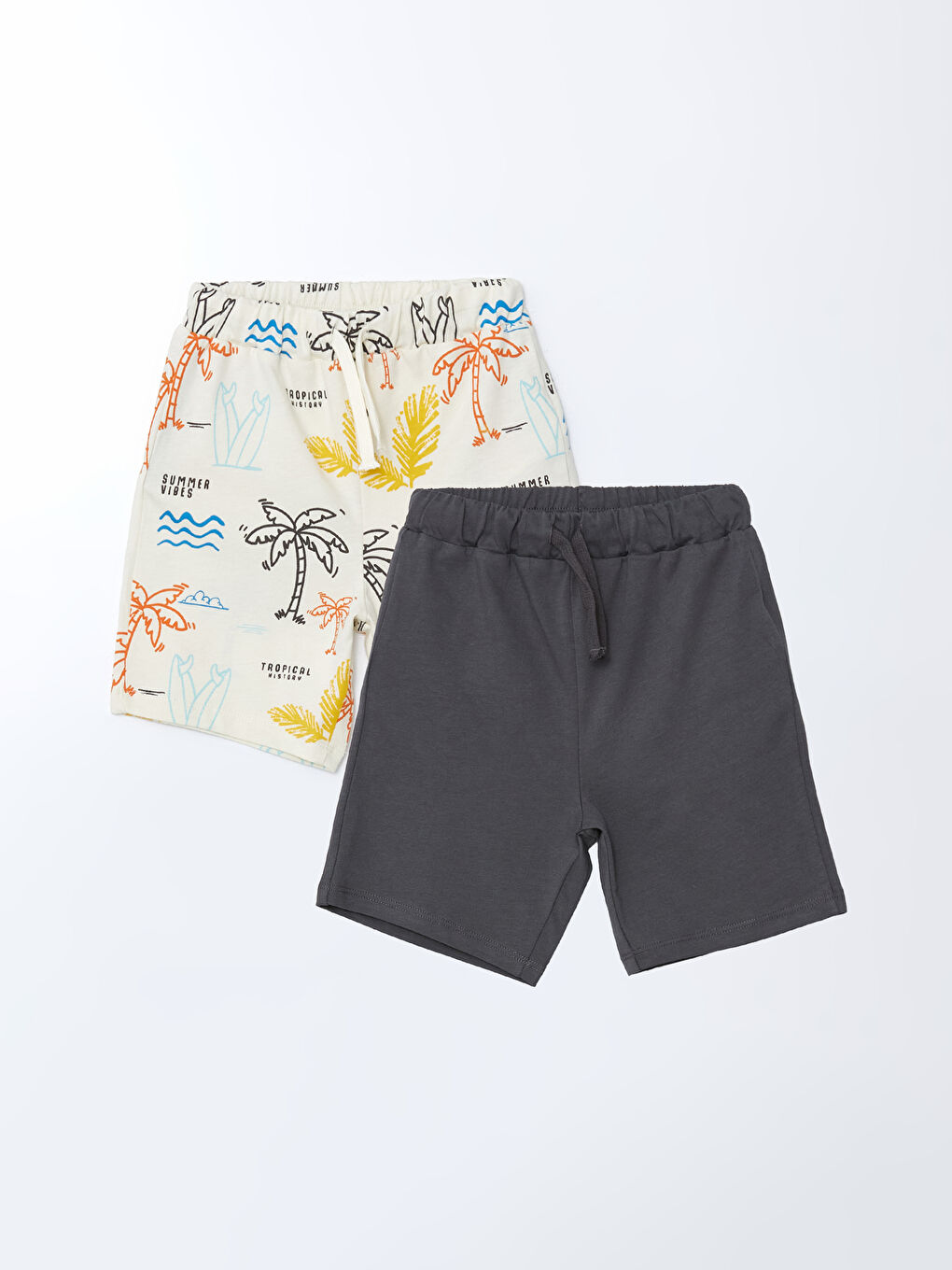 Elastic Waist Printed Boy Shorts 2 Pieces -S5CO29Z1-HEF