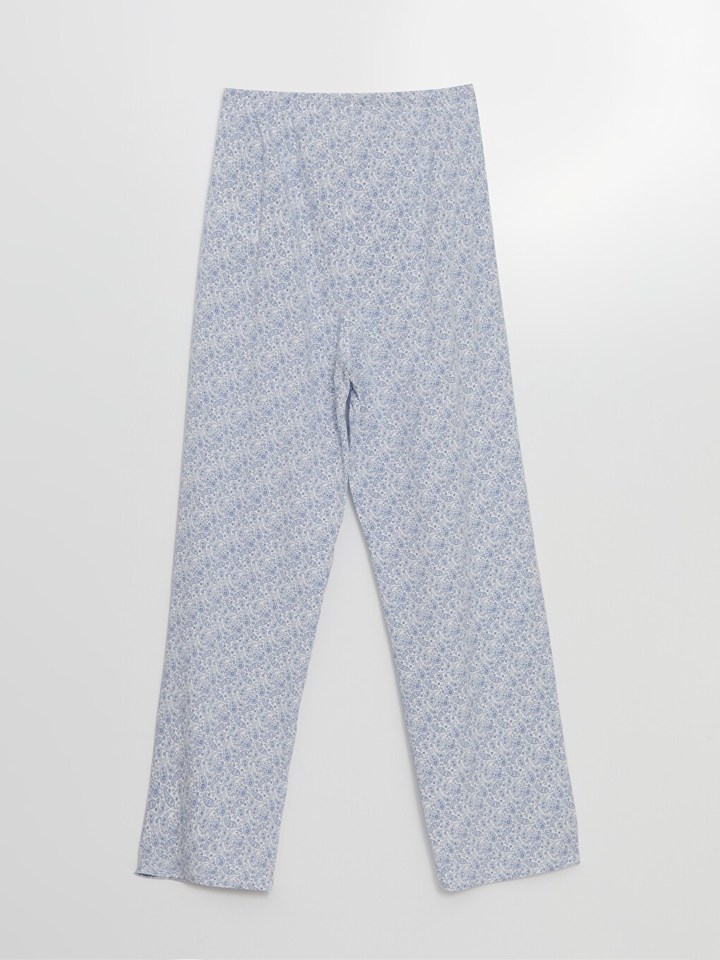 Mavi Beli Lastikli Desenli Kadın Pijama Alt-1