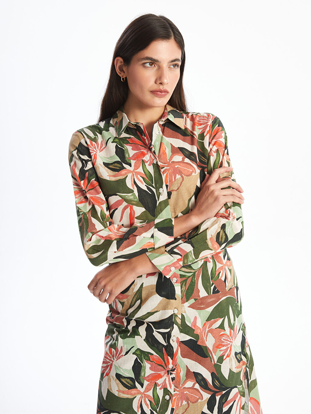 Patterned Women's Shirt Tunic-1