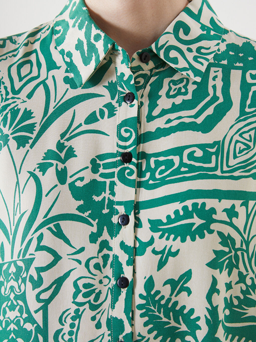 Patterned Oversize Women's Shirt Tunic-2