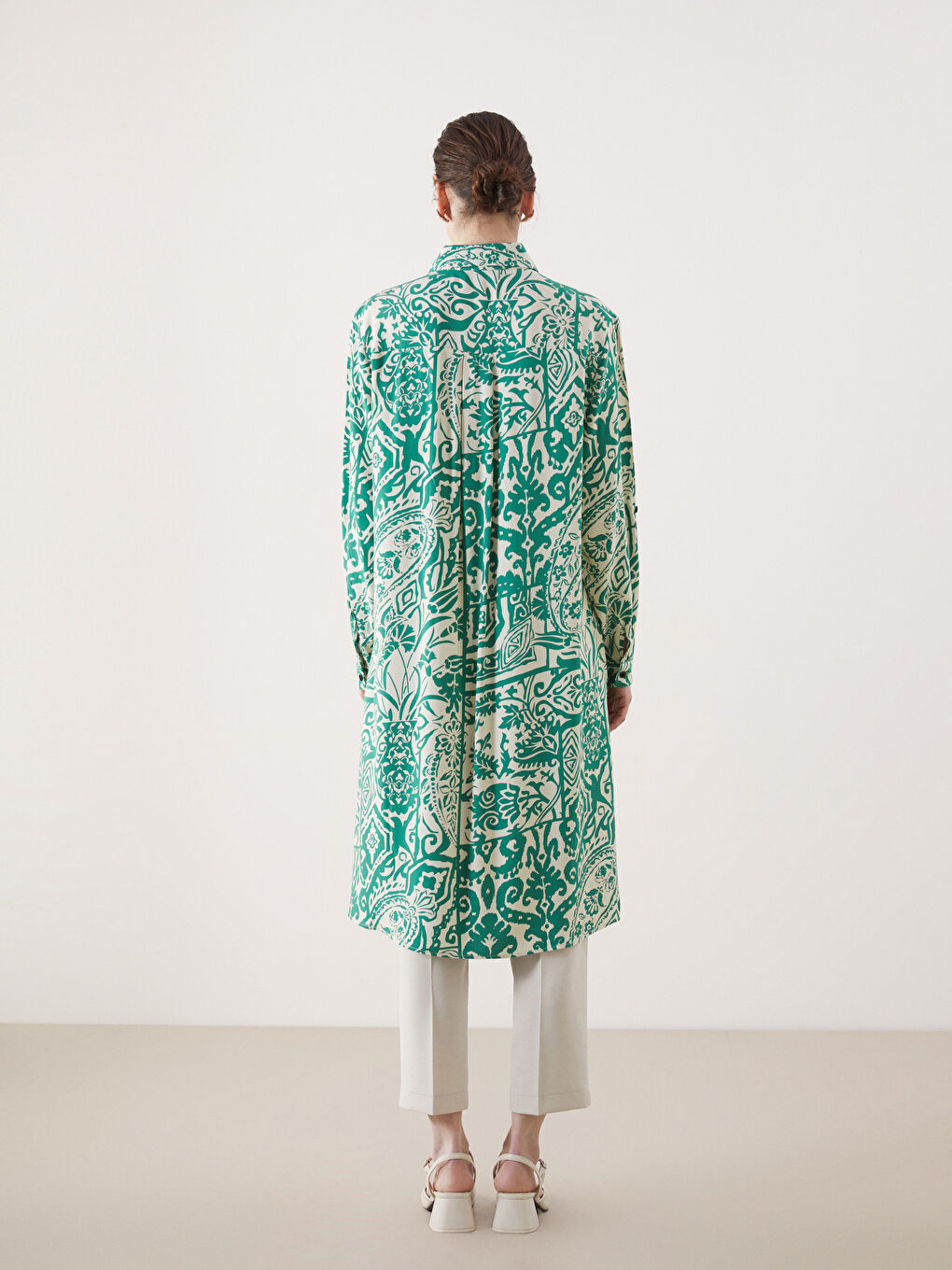 Patterned Oversize Women's Shirt Tunic-3