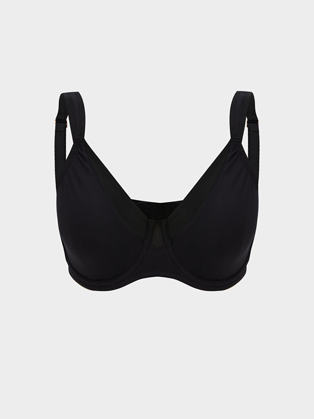 Siyah Balenli Dolgusuz Düz Toparlayıcı Sütyen