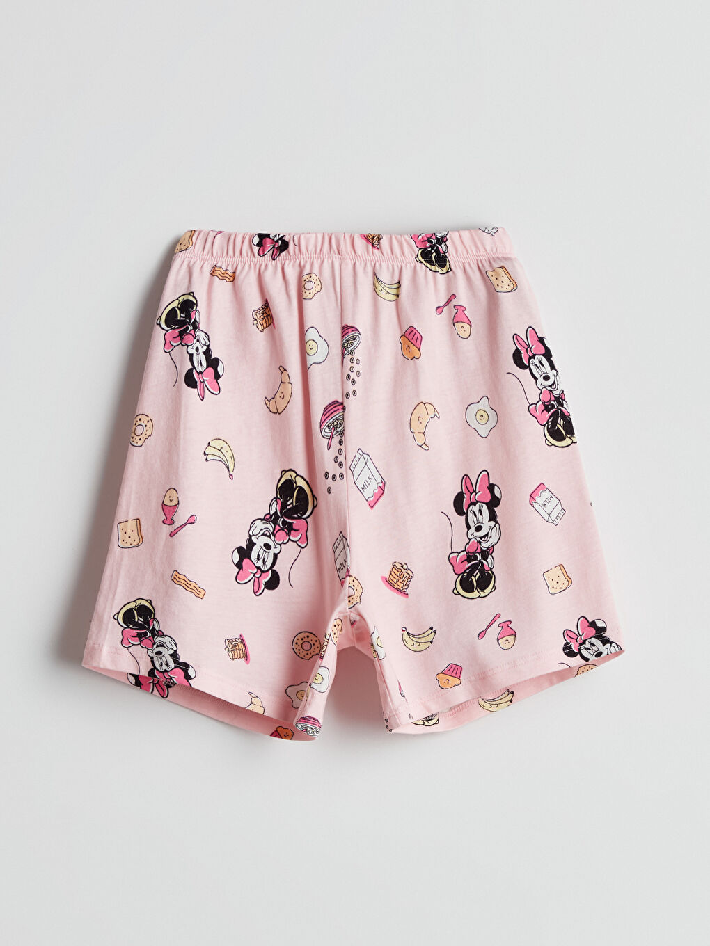 Pembe Minnie Mouse Baskılı Kız Çocuk Pijama Şort