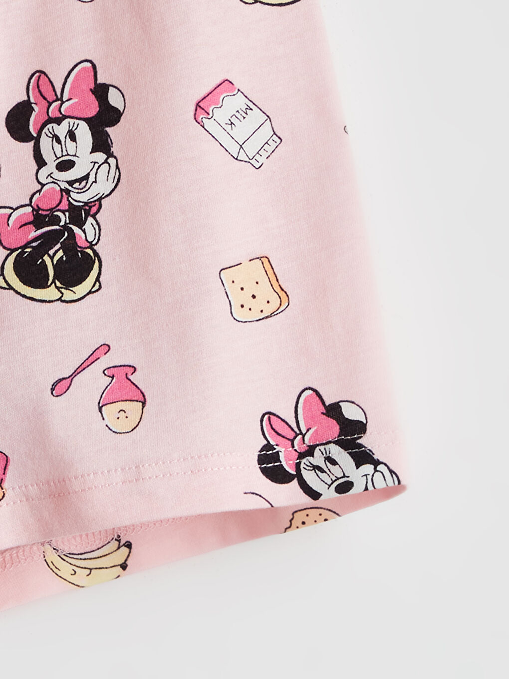 Pembe Minnie Mouse Baskılı Kız Çocuk Pijama Şort-2
