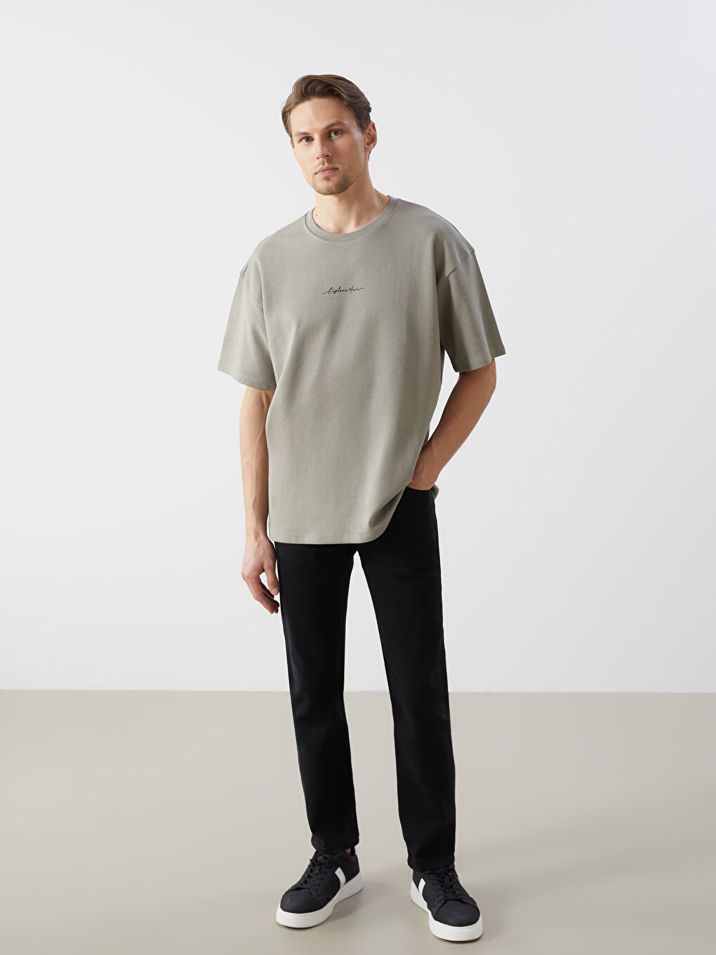 Crew Neck Short Sleeve Embroidered Men's T-Shirt -S5CR19Z8-FK2
