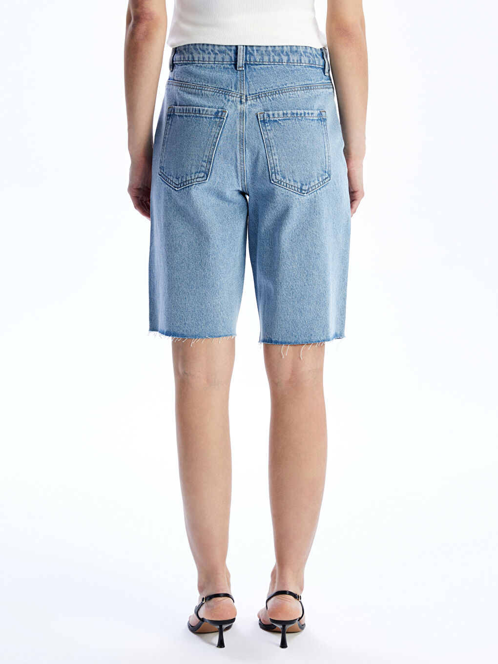 LCW Jeans Bermuda Fit Pocepani Detalji Ženski Teksas Šorts -S5CR48Z8-507