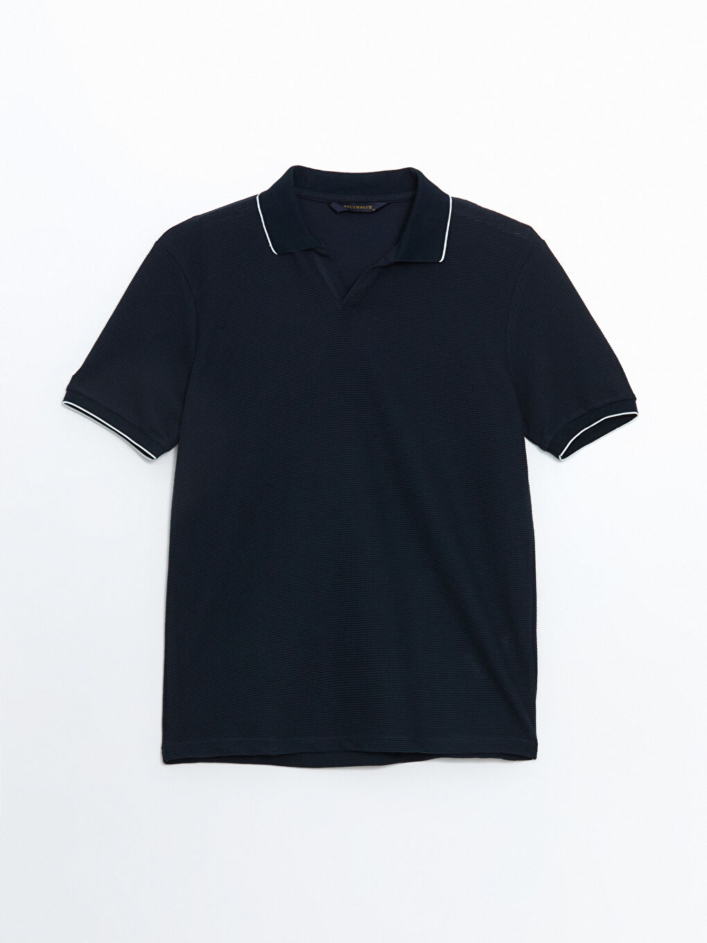 Polo Neck Short Sleeve Men's Textured T-Shirt -S5CR66Z8-RFH