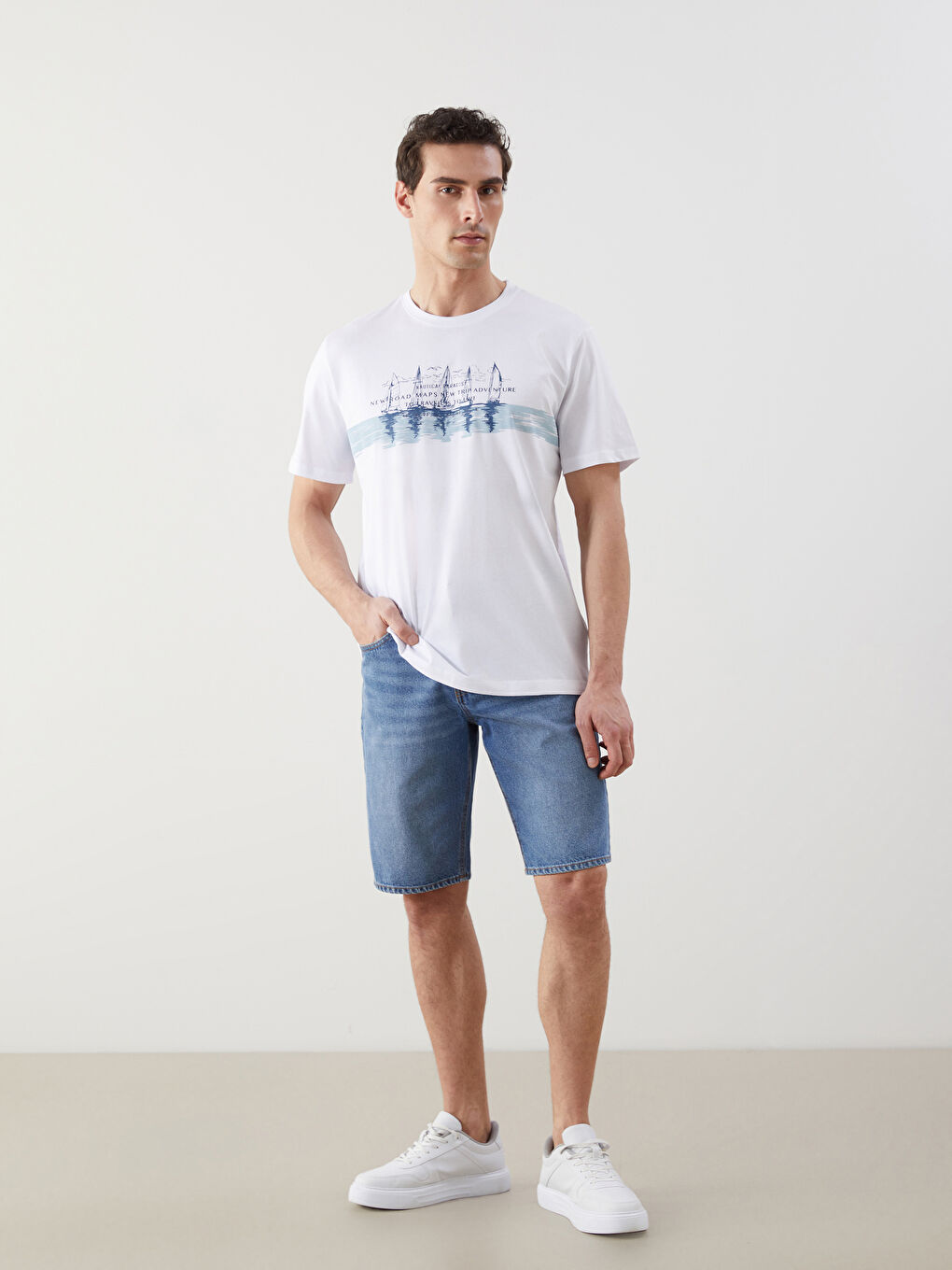 Crew Neck Printed Jersey Men's T-Shirt-1