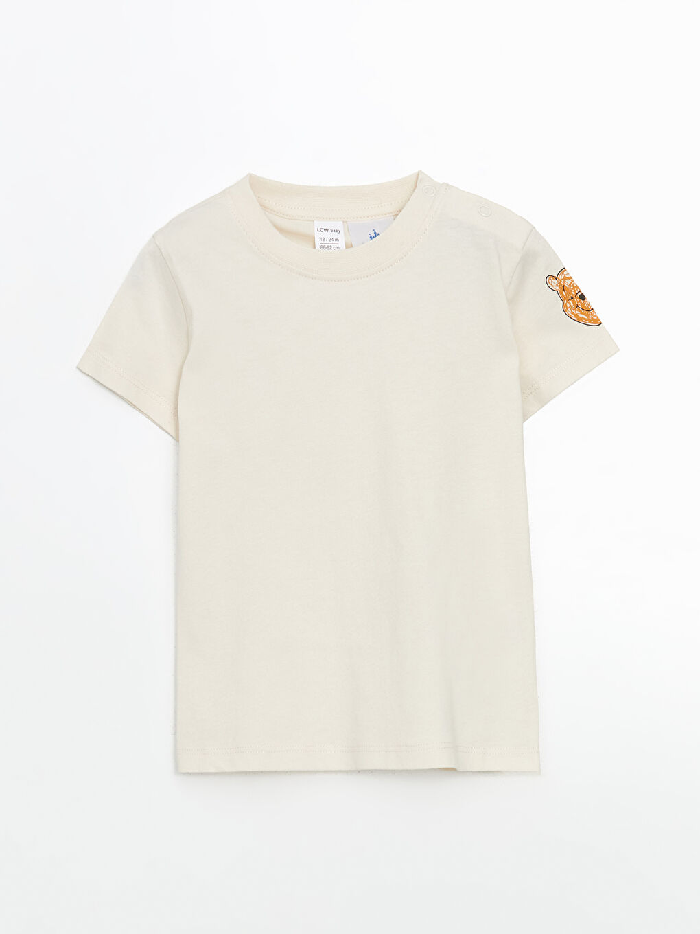 Bej Winnie the Pooh Baskılı Erkek Bebek Tişört