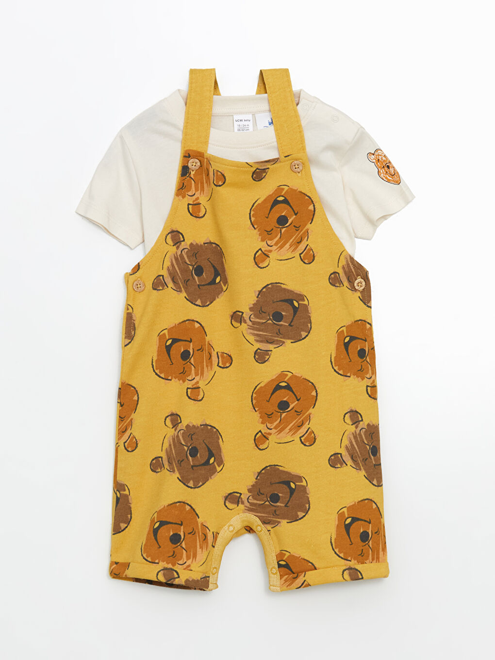 Winnie the Pooh Printed Baby Boys' T-shirt and Overalls Set -S5CR87Z1-LUB