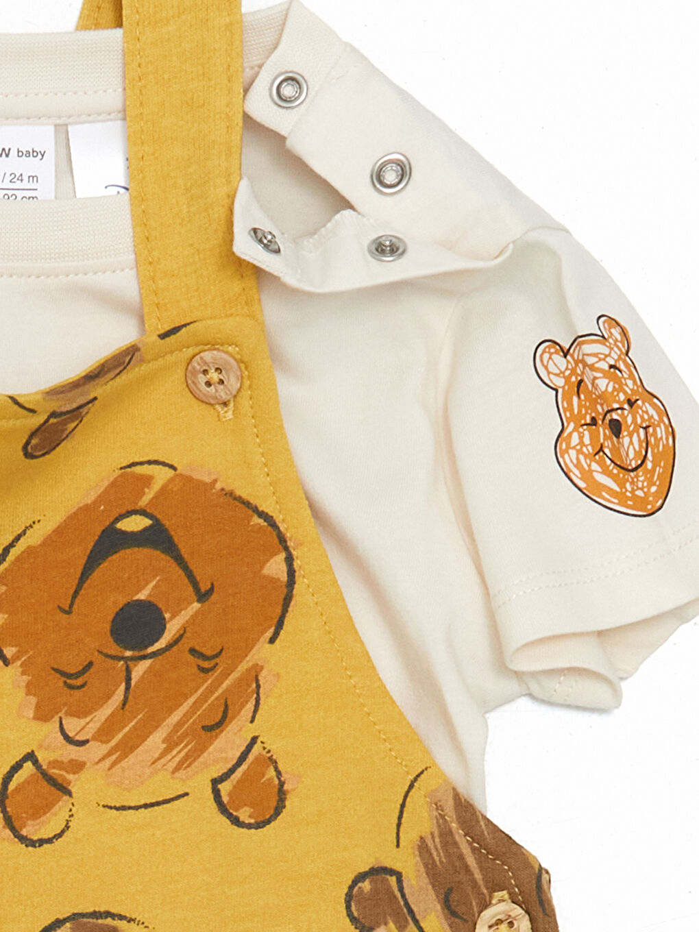 Winnie the Pooh Printed Baby Boys' T-shirt and Overalls Set -S5CR87Z1-LUB