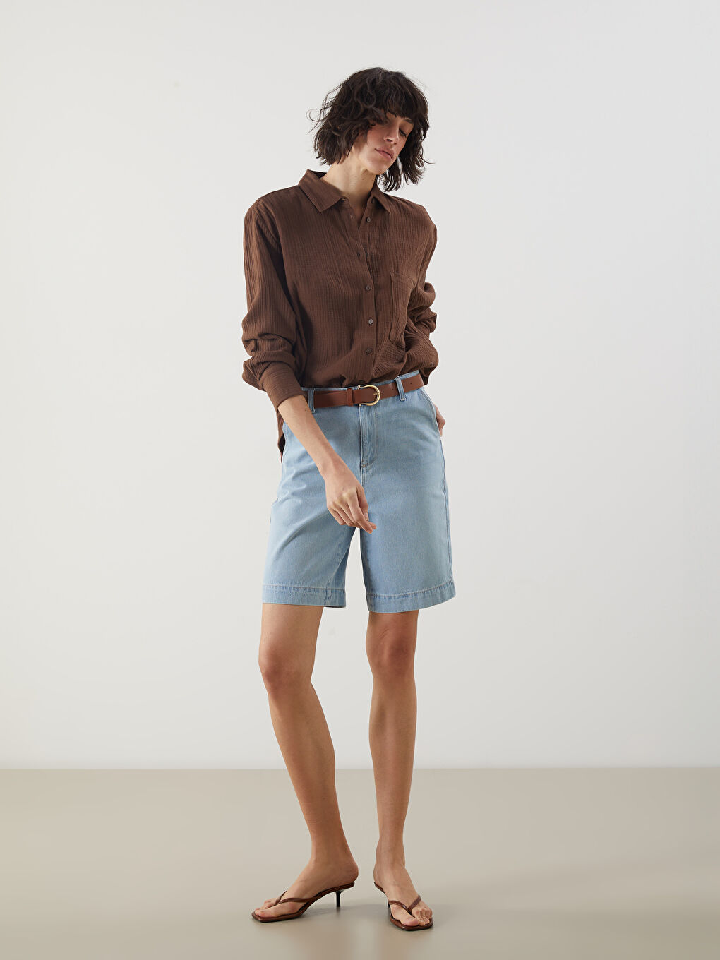 LCW Jeans Bermuda Fit Women's Denim Shorts -S5CR89Z8-311
