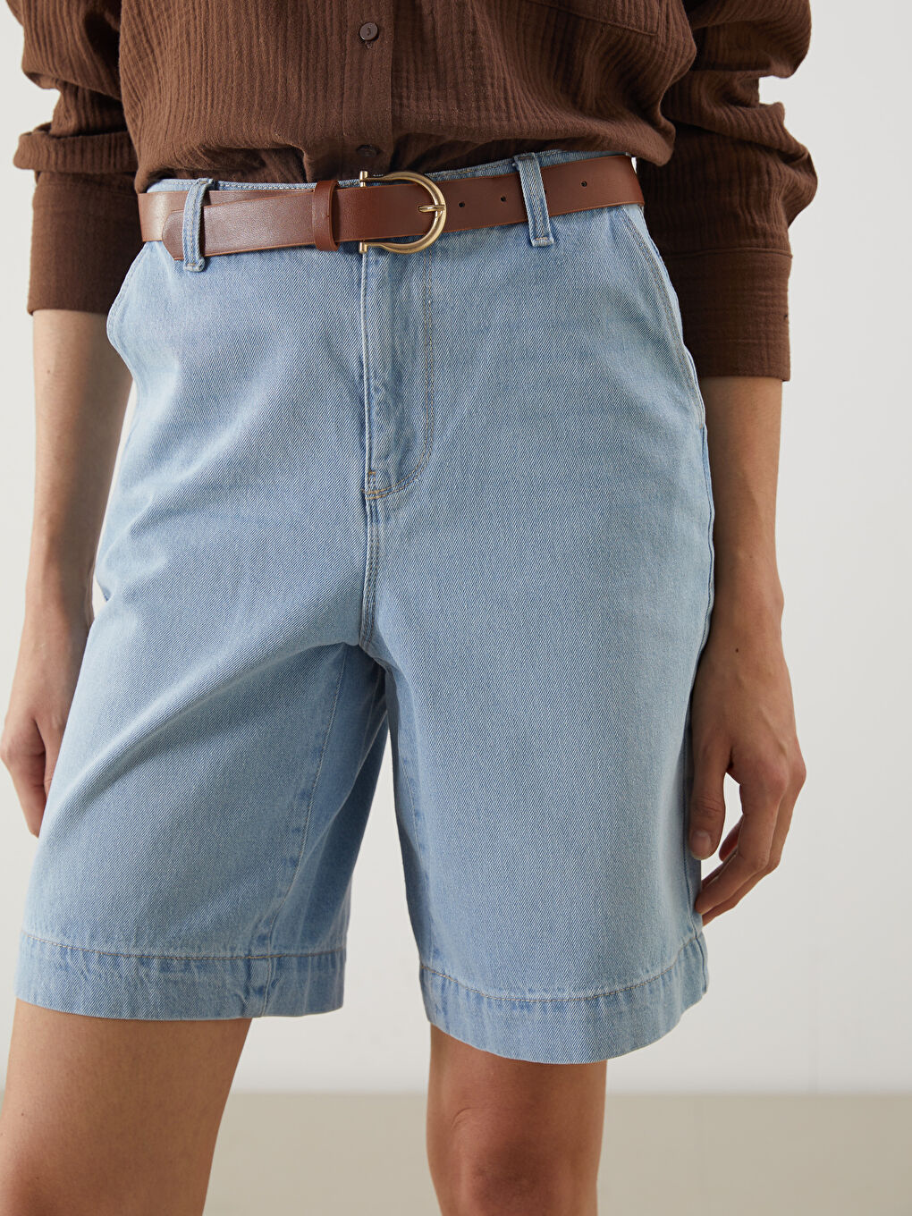 LCW Jeans Bermuda Fit Women's Denim Shorts -S5CR89Z8-311