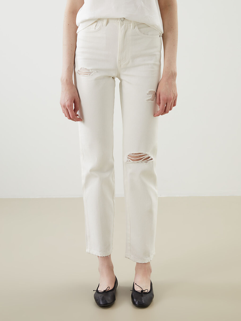 Wideleg Ripped Detailed Women's Jeans -S5CR91Z8-844