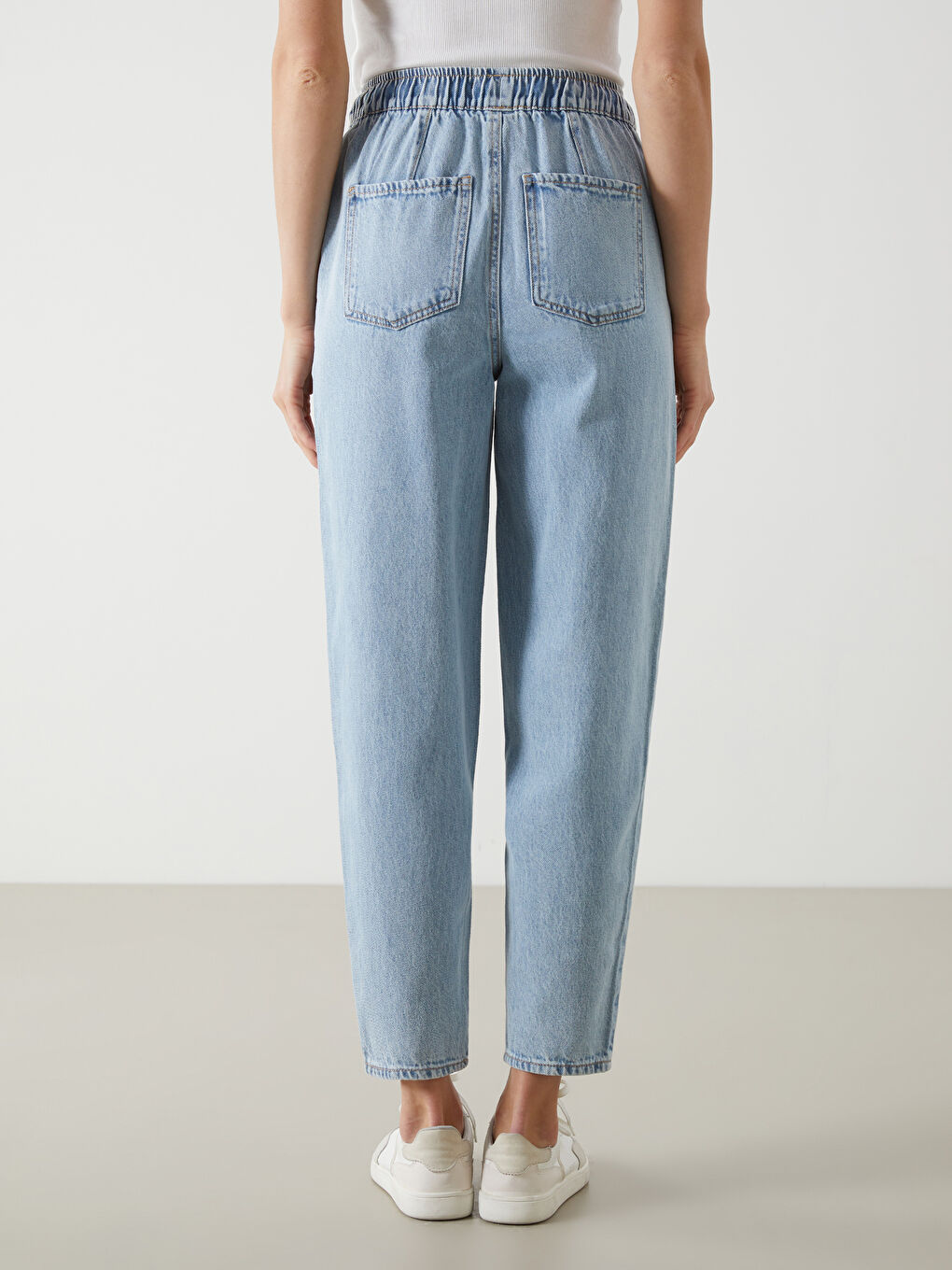 Elasticated Waist Mom Fit Women's Jeans -S5CR93Z8-507