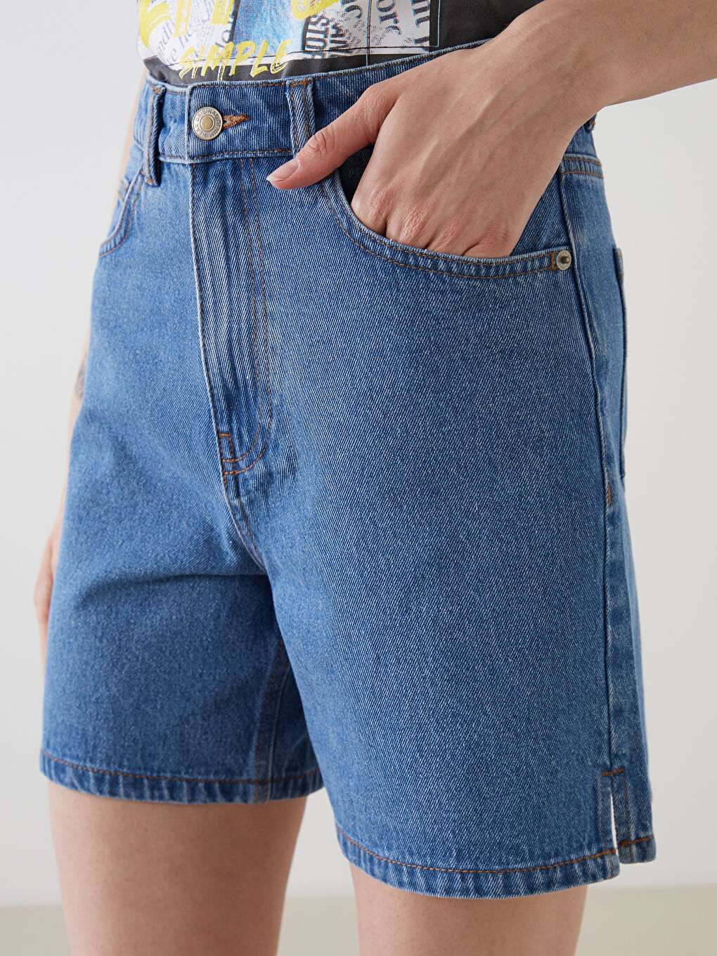 Ženski teksas šorts bermuda fit -S5CS02Z8-507