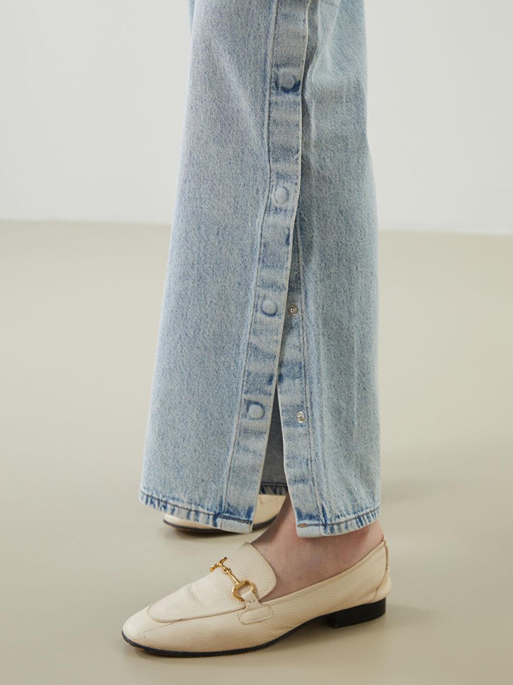 Elastic Waist Wide Leg Women's Jeans -S5CS07Z8-311