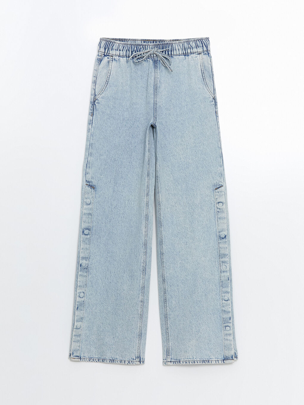 Elastic Waist Wide Leg Women's Jeans -S5CS07Z8-311