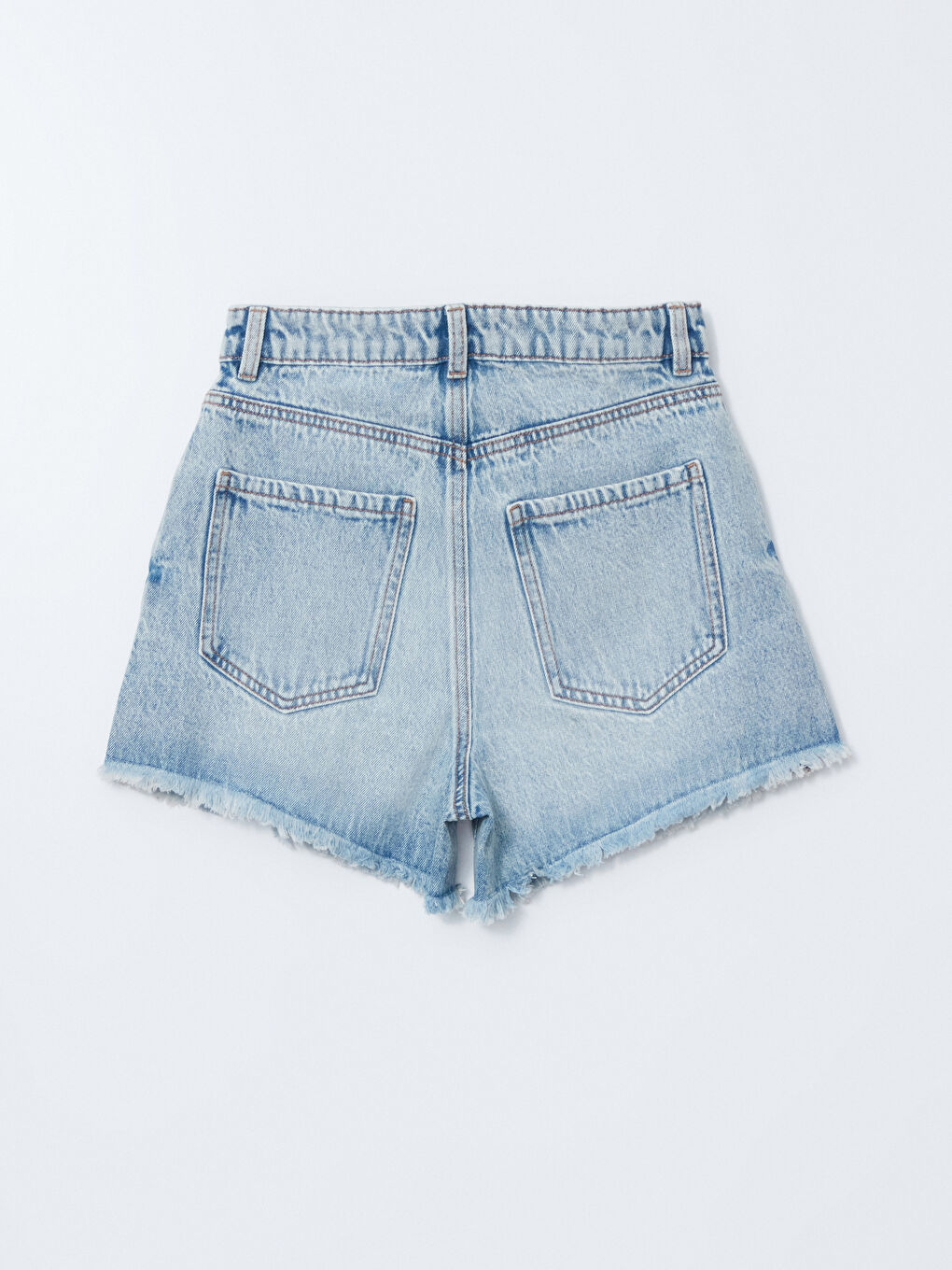 Standard Fit Ripped Detail Women's Denim Shorts -S5CS14Z8-311