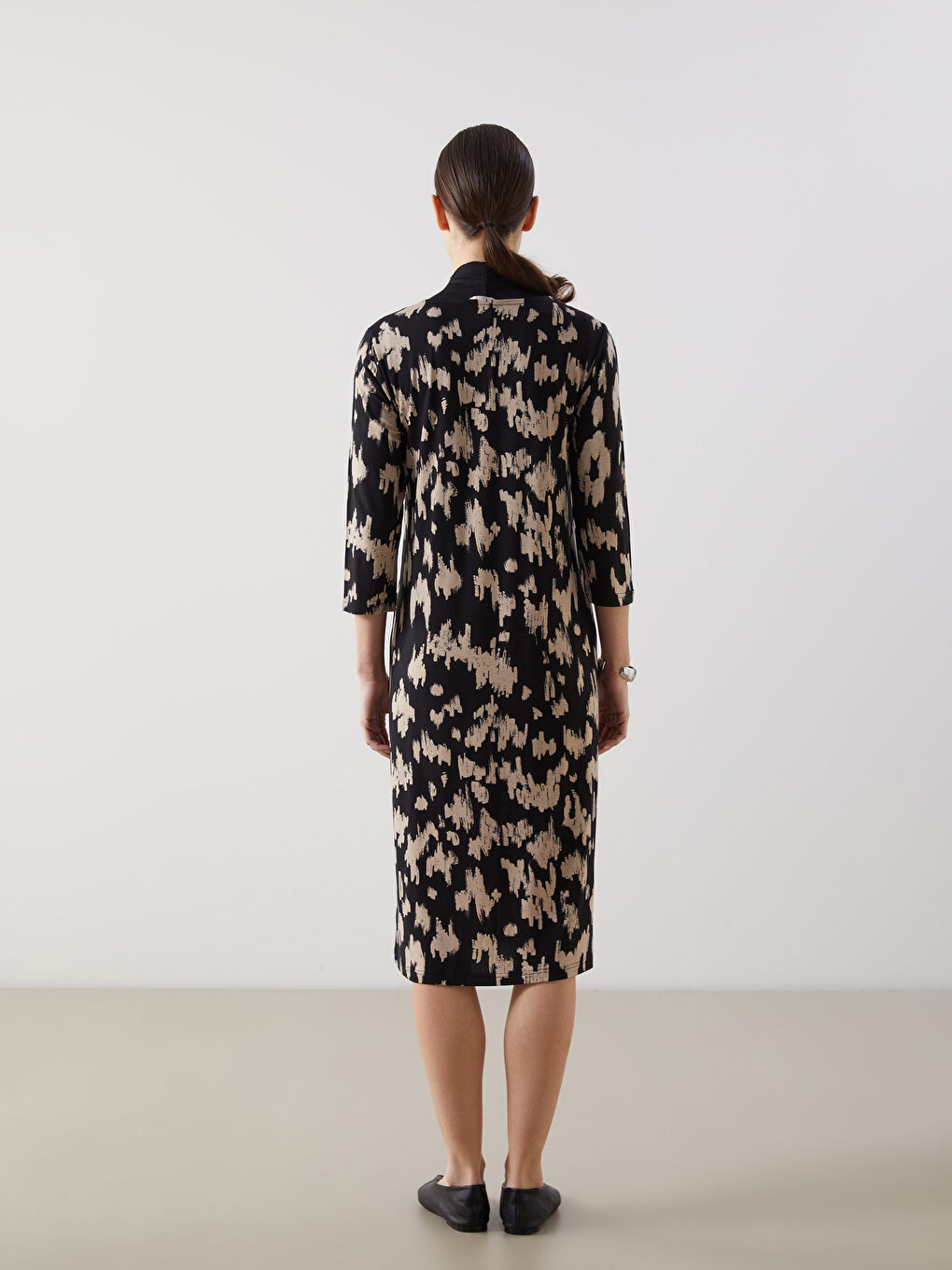 Crew Neck Patterned Women's Dress -S5CS21Z8-LRA