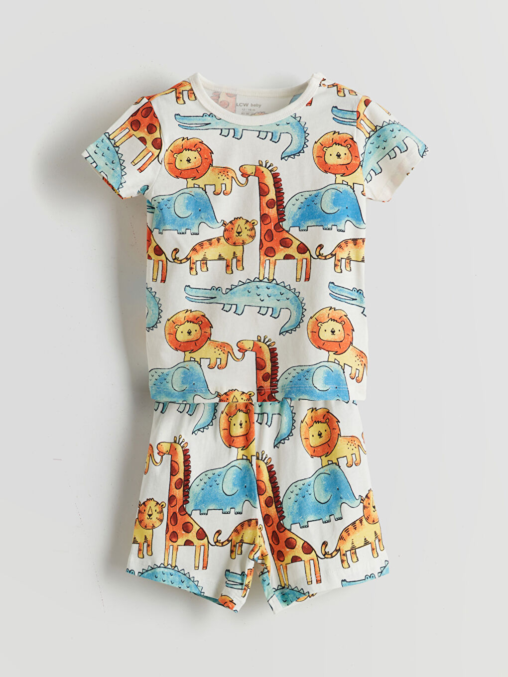 Crew Neck Printed Baby Boy Shorts Pajama Set -S5CS36Z1-LRA