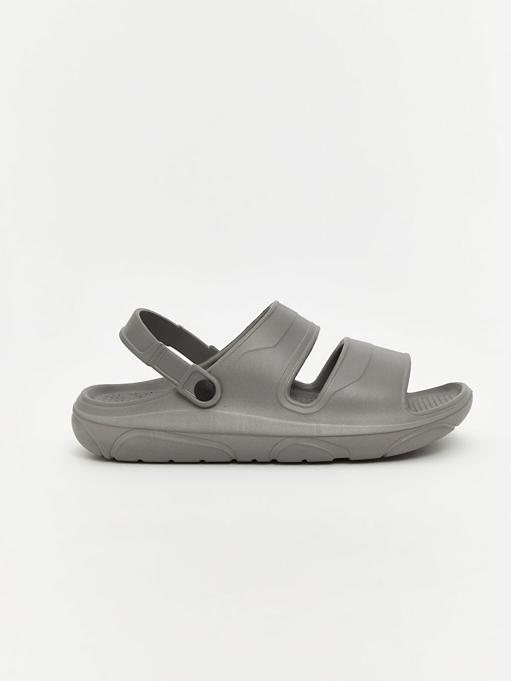 Gri Deri Görünümlü Erkek Sandalet-1