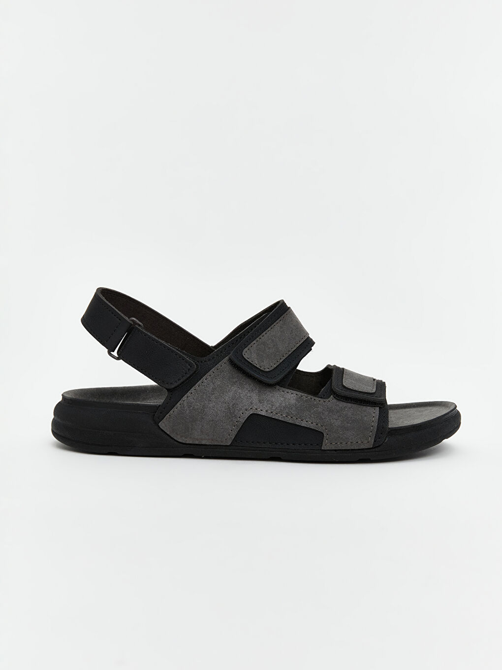 Siyah Çift Bantlı Erkek Sandalet-1